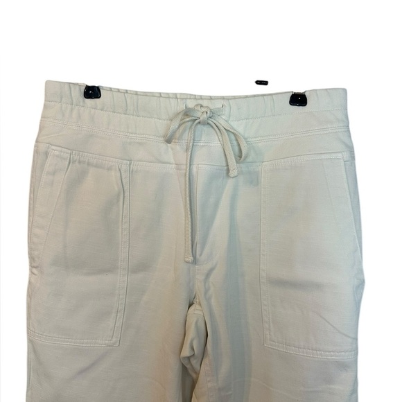 James Perse Alabaster Pigment Ivory Cream Cropped Mixed Media Pant 2 - Picture 4 of 10